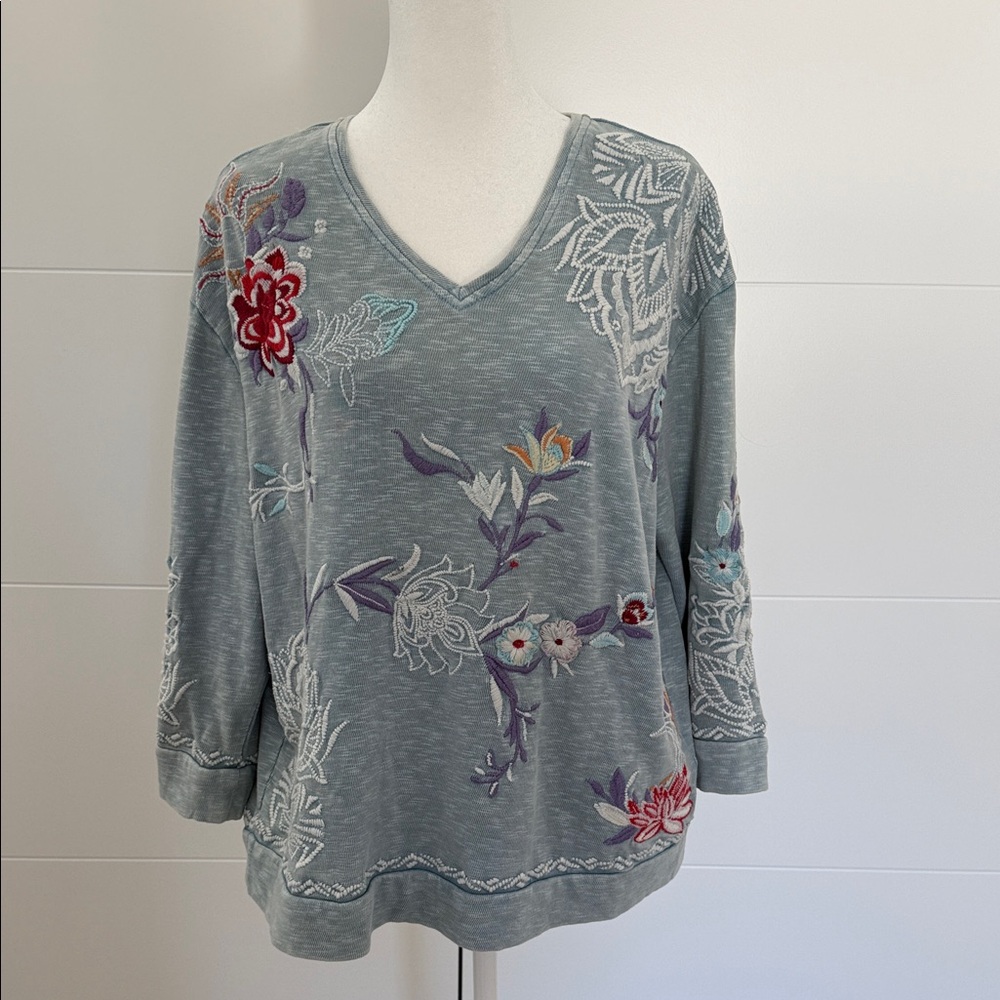 Caite Joya Top in Blue Fog Size Small